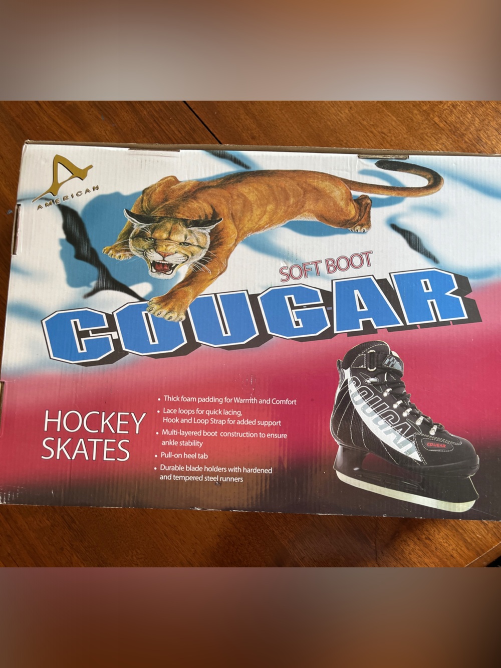 Cougar Red and White Hockey Skates Size 11